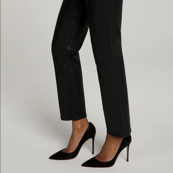 NWT Good American Black coated denim, straight leg jean - Picture 3 of 4